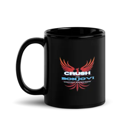 Black Glossy Mug in the Crush winged logo print