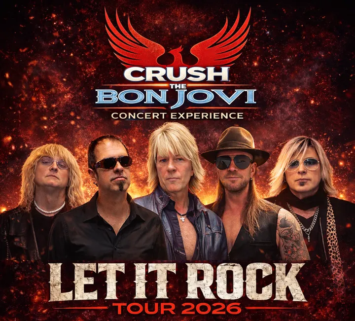 Let It Rock Tour 2026 poster showing the five-piece band