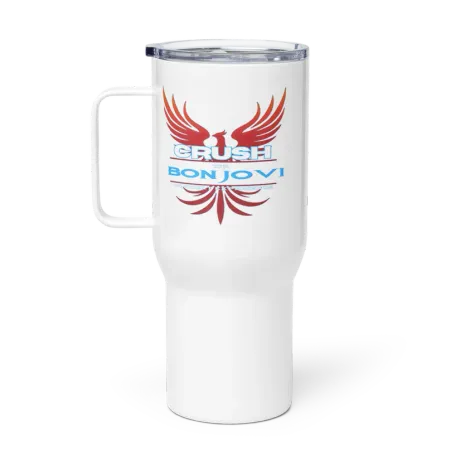 Travel Mug with Handle in the Crush winged logo print