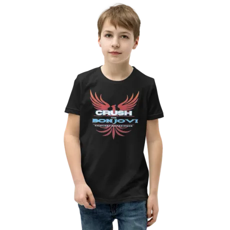 Youth Short Sleeve T-Shirt in the Crush winged logo print